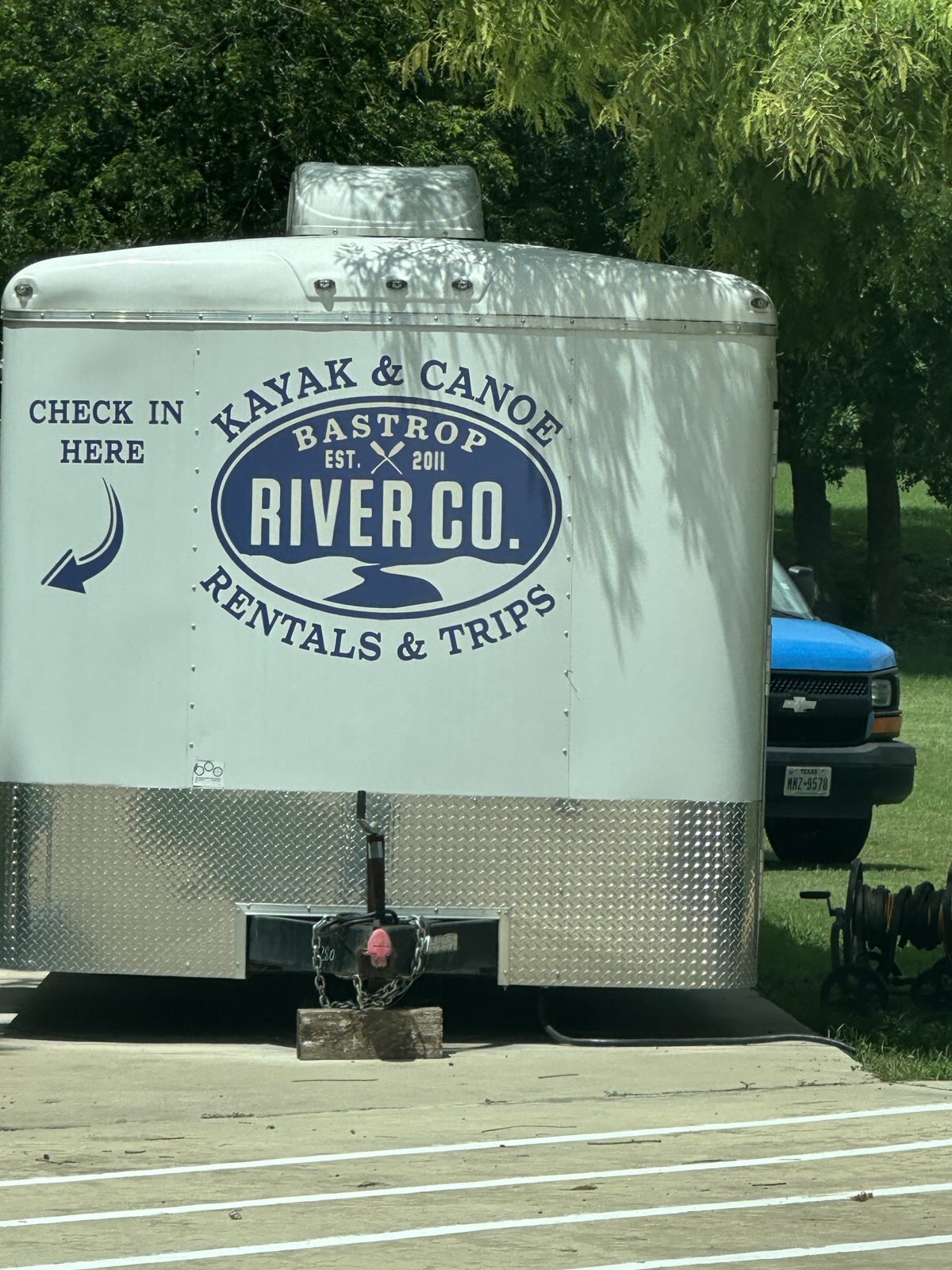 Bastrop River Company check-in Airstream